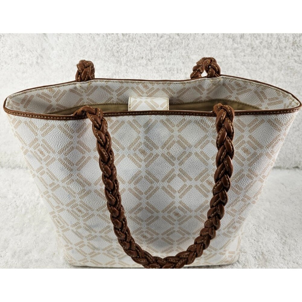 LIZ AND CO Signature Logo Faux Leather Top Snap Tote Shoulder Shopper Bag - Picture 11 of 13